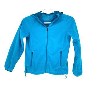 L.L.Bean Size: XS Zip-Up‎ Blue Light Hooded Unisex Jacket Polartec
